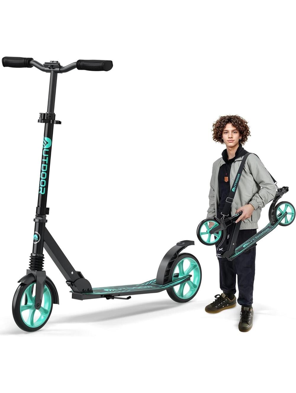 Kick Scooter Foldable 8" Wheels Adjustable Height Dual Suspension Adults Kids